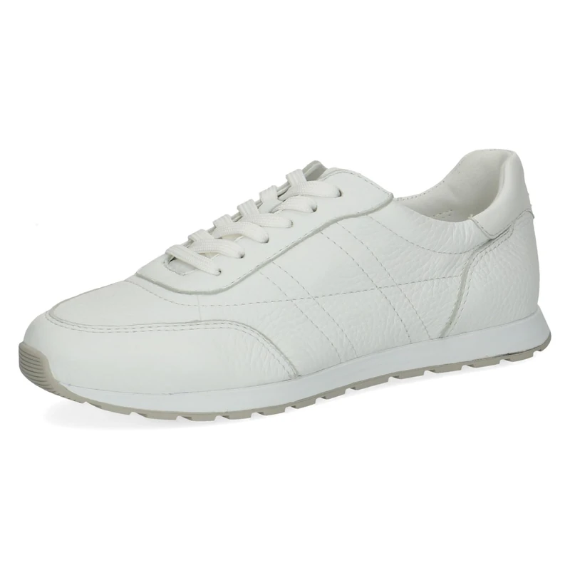 CAPRICE Women's Leather Sneakers, White (White Deer COM), 3.5 UK