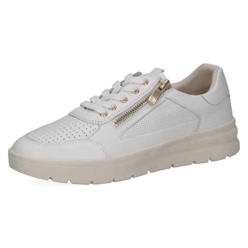 CAPRICE Women's Leather Oxford, White (White Nappa), 4 UK