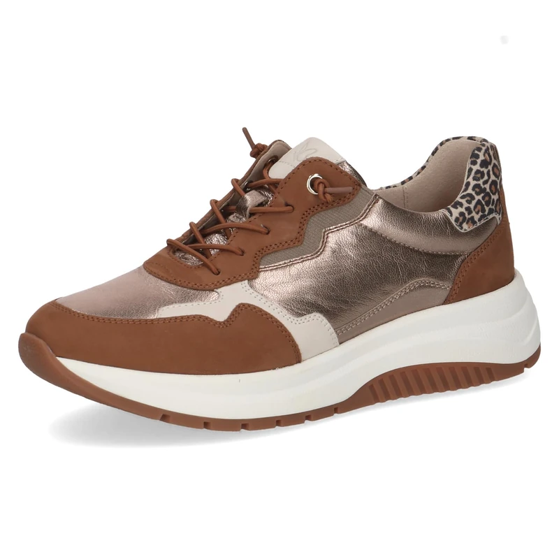 CAPRICE Women's Flat Sneakers, Brown (Cognac Comb), 6.5 UK - Image 1