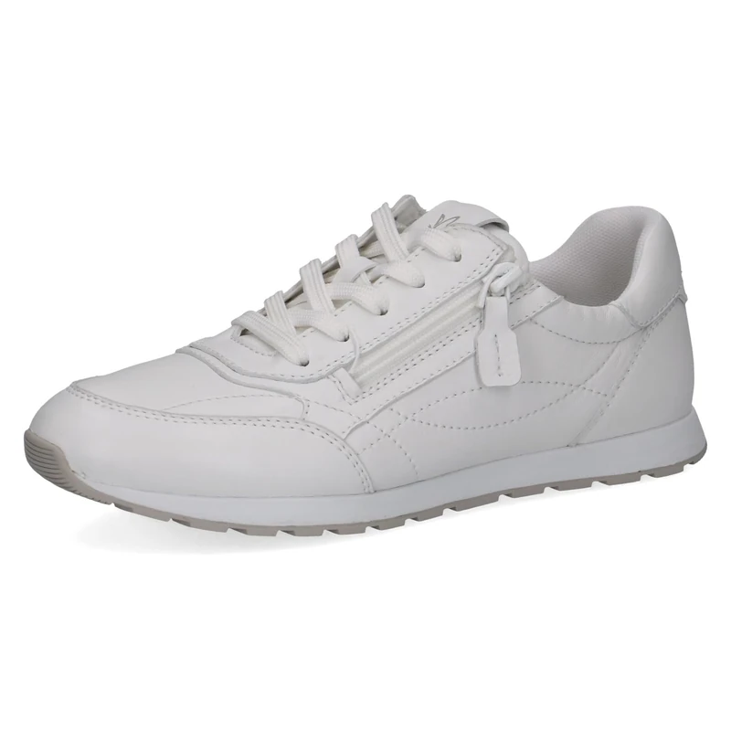 CAPRICE Women's Leather Sneakers, White (White SOFTNAP.), 4 UK