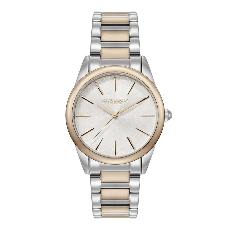 Olivia Burton Three Hand Quartz Movement Watch for Women Intensity Collection with Two-Tone Stainless Steel Bracelet - 24000240