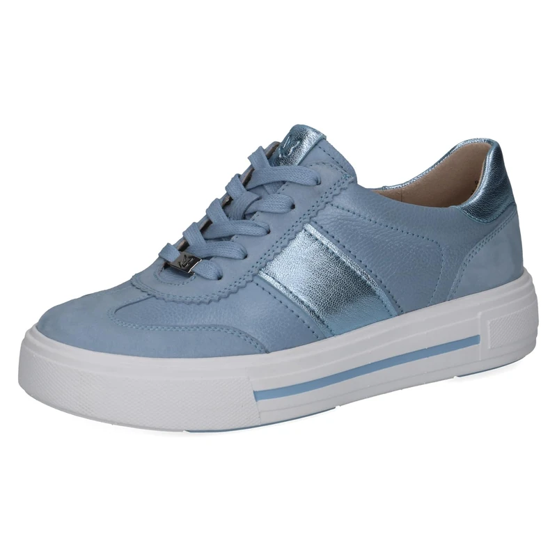 CAPRICE Women's Leather Sneakers, Blue (Blue Comb), 5 UK