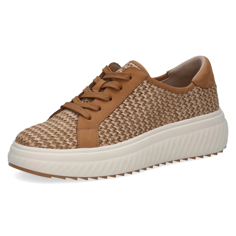 CAPRICE Women's Flat Sneakers, Brown (Camel Comb), 5 UK