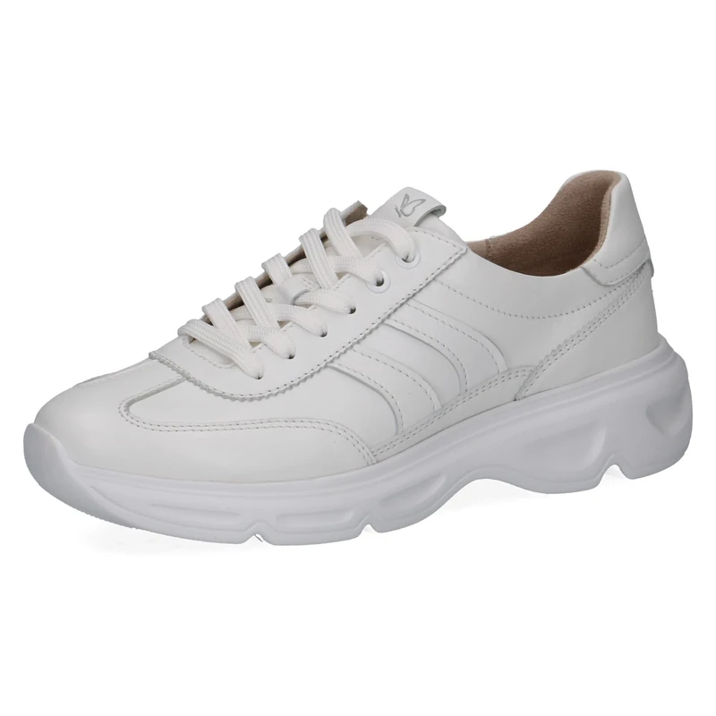 CAPRICE Women's Leather Sneakers, White (White Nappa), 5 UK