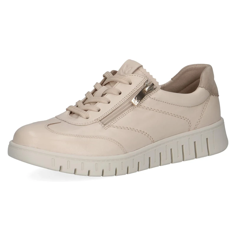 CAPRICE Women's Leather Sneakers, Metallic (Cream Comb), 5 UK
