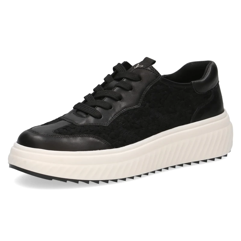 CAPRICE Women's Flat Sneakers, Black (Black Comb), 6.5 UK - Image 1