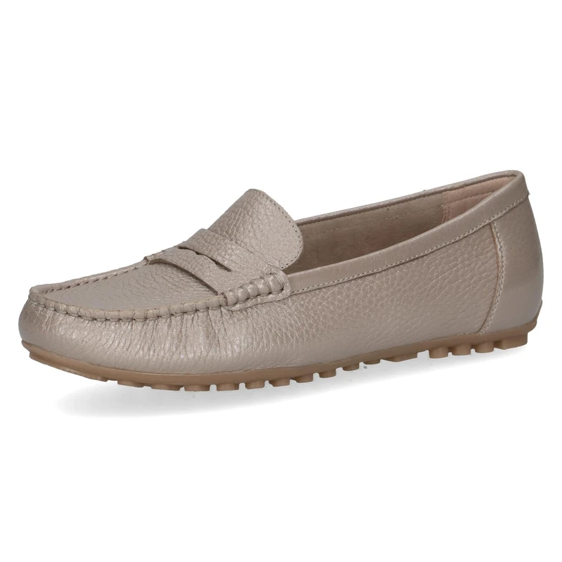 CAPRICE Women's Leather Moccasin, Gray (Stone PER.Deer), 6.5 UK