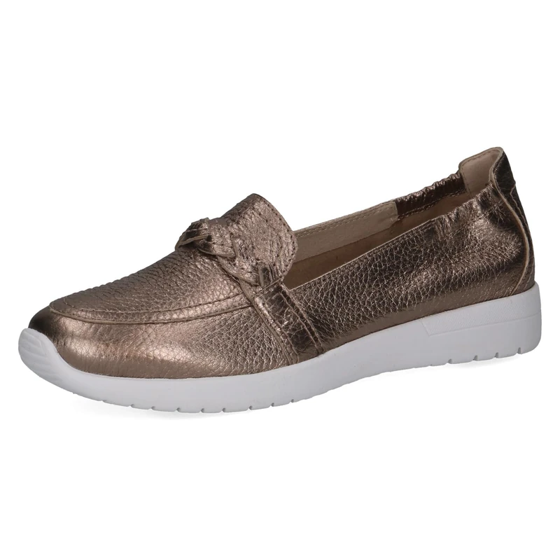 CAPRICE Women’s Leather Slip-ons, Brown (Taupe MET.Deer), 6.5 UK