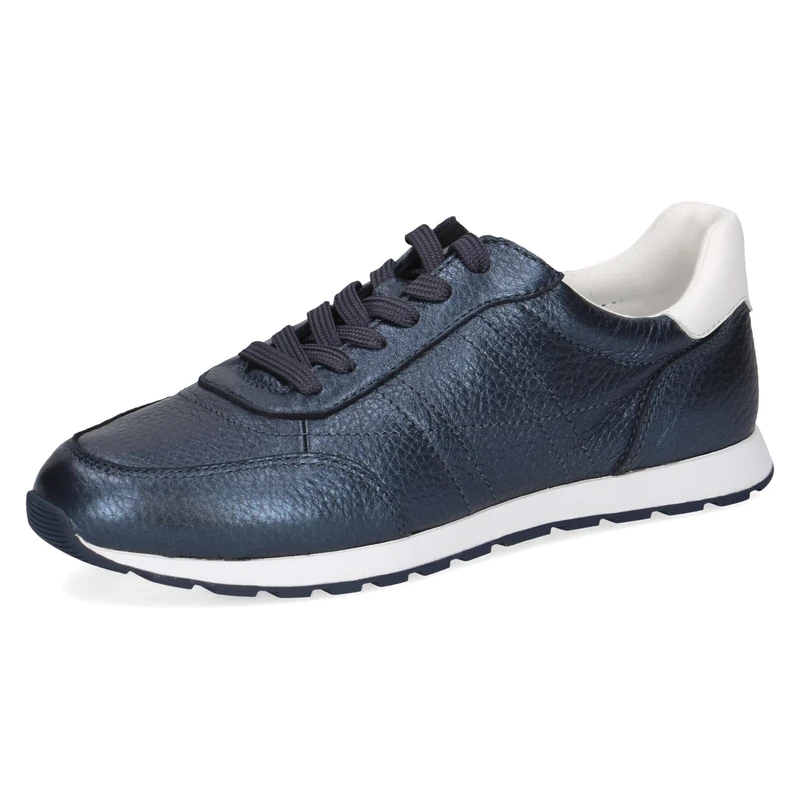 CAPRICE Women's Leather Sneakers, Blue (Ocean Deer COM), 7.5 UK
