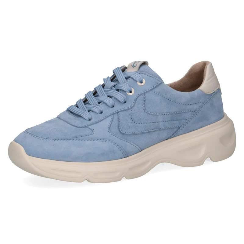 CAPRICE Women's Leather Sneakers, Blue (Blue Comb), 6.5 UK