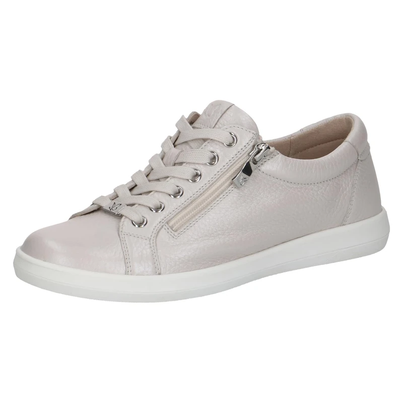 CAPRICE Women's Leather Sneakers, White (Pearl PERL DEE), 4 UK - Image 1