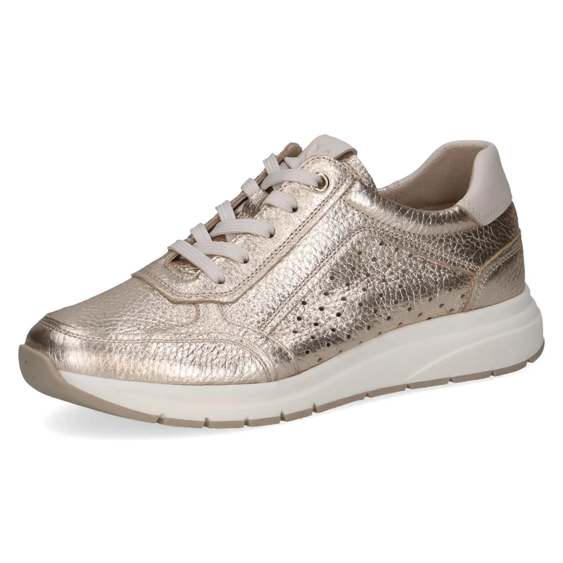 CAPRICE Women's Leather Sneakers, Metallic (LT.Gold Deer), 4 UK