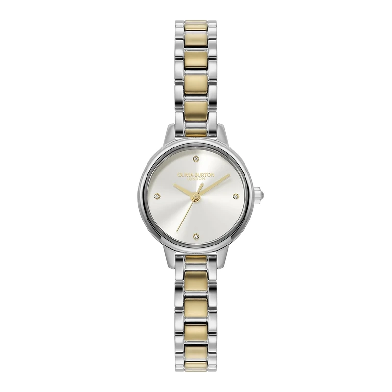 Olivia Burton Three Hand Quartz Movement Watch for Women MINI Classic Collection with Two-Tone Stainless Steel Bracelet - 24000241