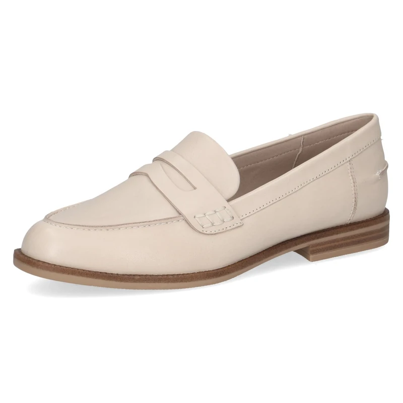 CAPRICE Women’s Leather Slip-ons, White (OFFWHITE Nappa), 7 UK