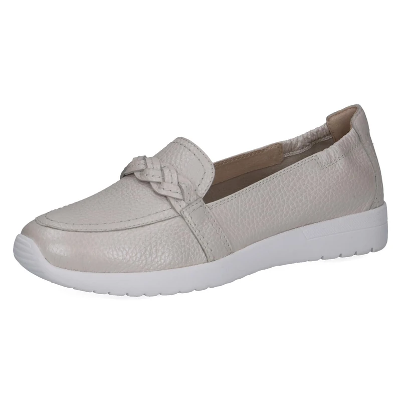 CAPRICE Women’s Leather Slip-ons, White (Pearl PERL DEE), 5 UK
