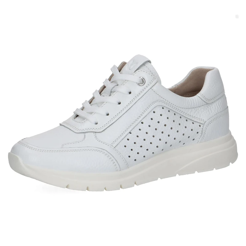 CAPRICE Women's Leather Sneakers, White (White Deer), 5 UK