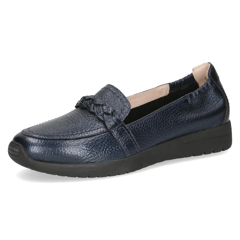 CAPRICE Women’s Leather Slip-ons, Blue (Ocean PER.Deer), 5 UK