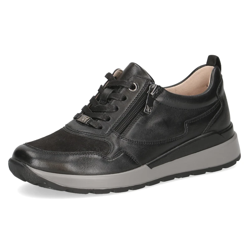 CAPRICE Women's Flat Sneakers, Black (Black Comb), 4 UK