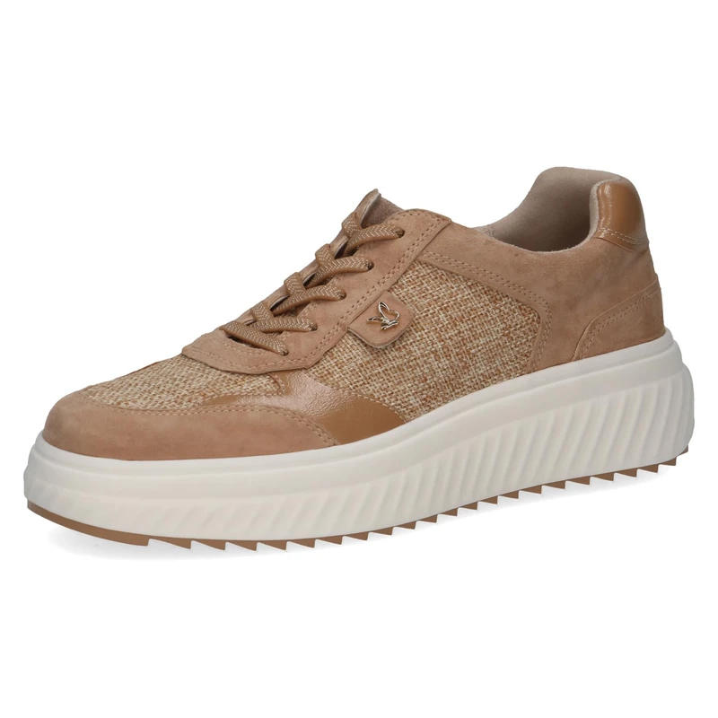 CAPRICE Women's Flat Sneakers, Brown (Camel Comb), 5 UK