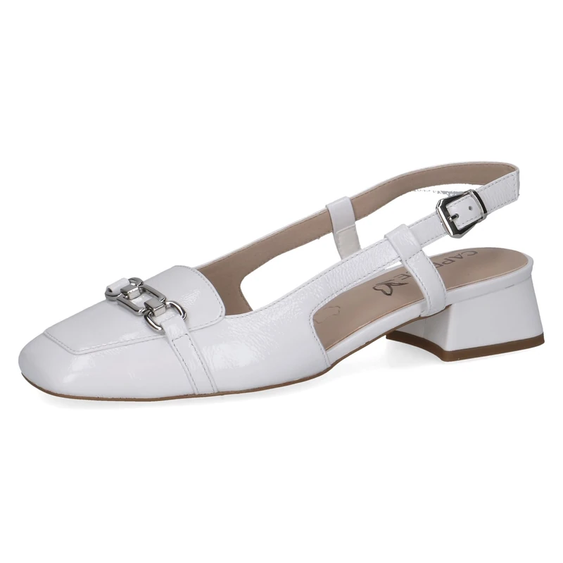 CAPRICE Women's Leather Pumps, White (White Naplak), 4 UK
