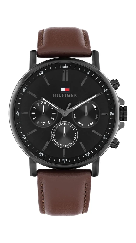 Tommy Hilfiger Analogue Multifunction Quartz Watch for Men with Brown Leather Strap - 1710704