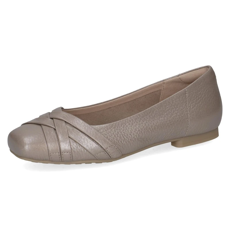 CAPRICE Women's Ballet Flats in Leather, Gray (Stone PER.Deer), 3.5 UK - Image 1