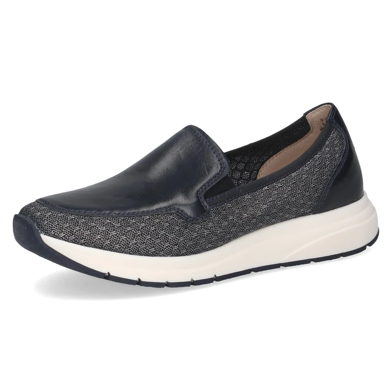 CAPRICE Women's Flat Sneakers, Blue (Ocean Comb), 4 UK