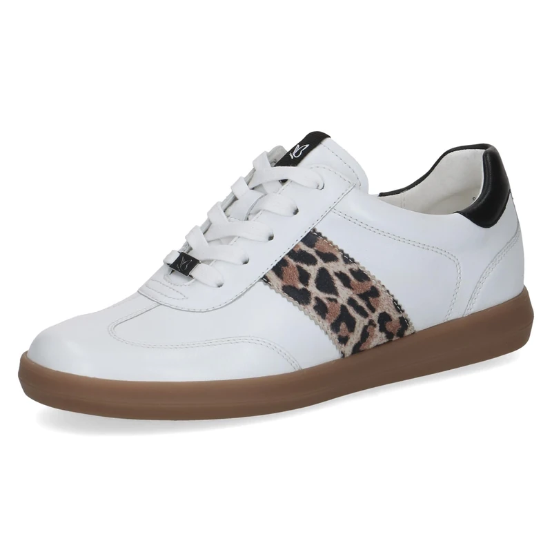 CAPRICE Women's Leather Sneakers, White (White Comb I), 5.5 UK