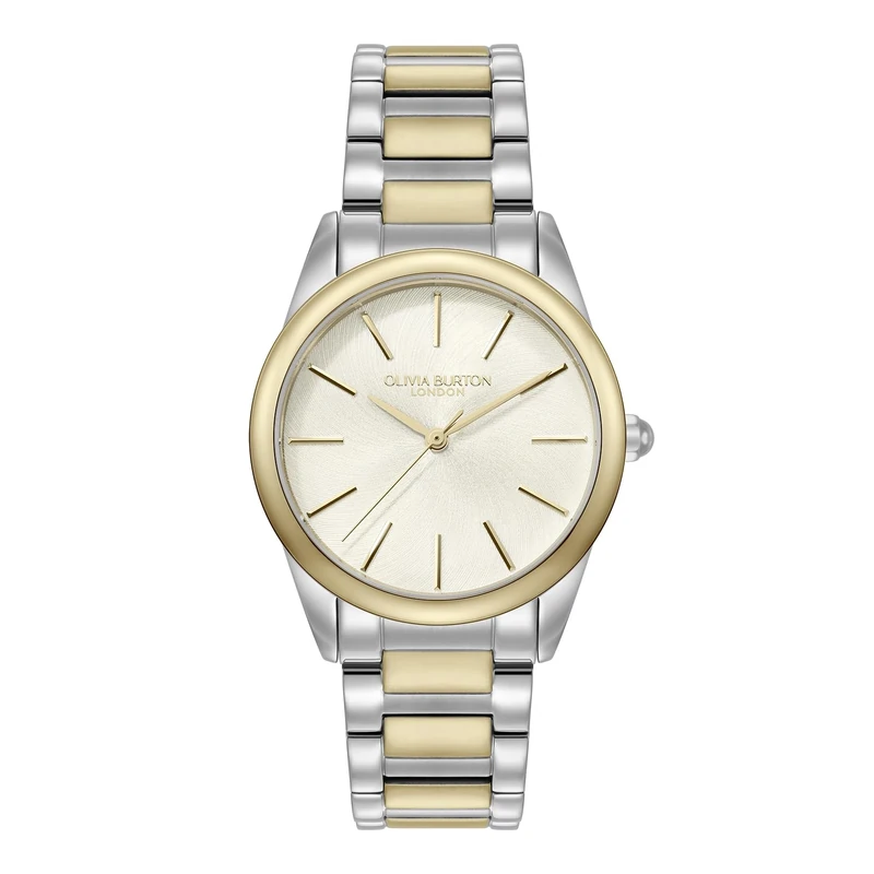 Olivia Burton Three Hand Quartz Movement Watch for Women Intensity Collection with Two-Tone Stainless Steel Bracelet - 24000239