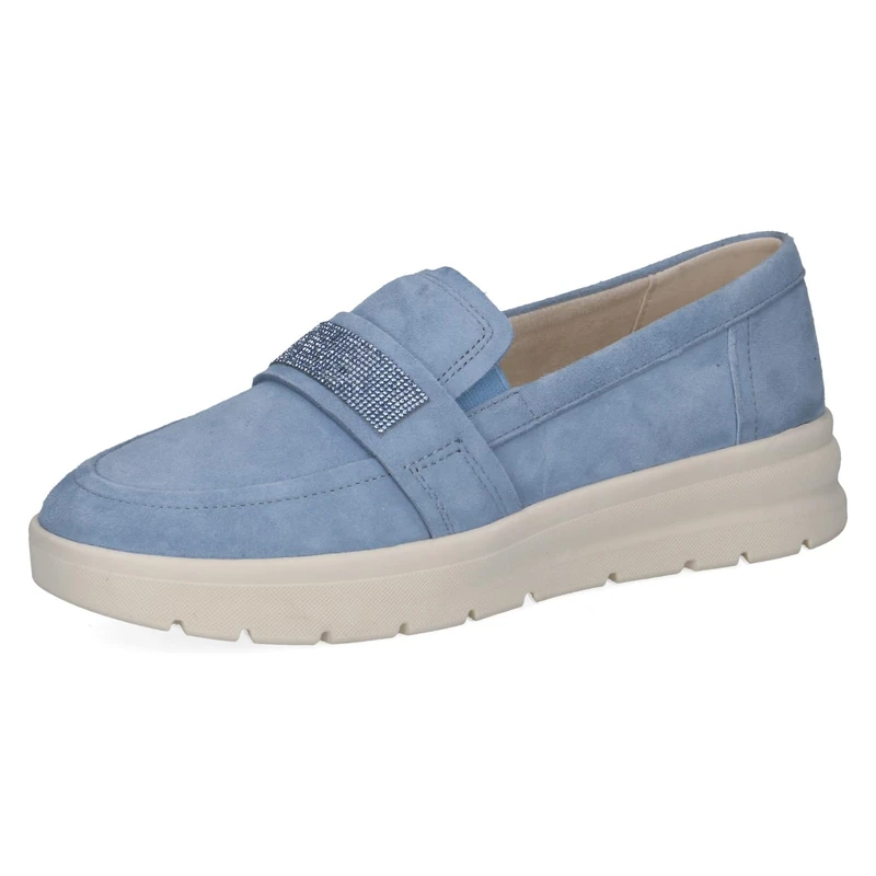 CAPRICE Women’s Leather Slip-ons, Blue (Blue Suede), 5 UK