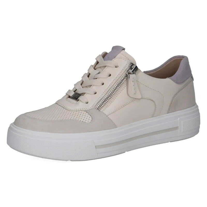 CAPRICE Women's Leather Sneakers, Pink (Lavender Comb), 4 UK