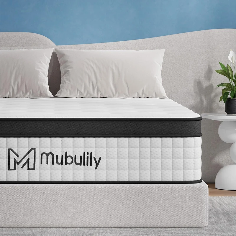 Double Mattress 10 Inch Hybrid Memory Foam Mattresses 4FT6, 7 Zone Orthopedic Double Mattresses, Pocket Spring Medium Firm Hypoallergenic Fabric, with Motion Isolation, with OEKO TEX(135x190x25cm)