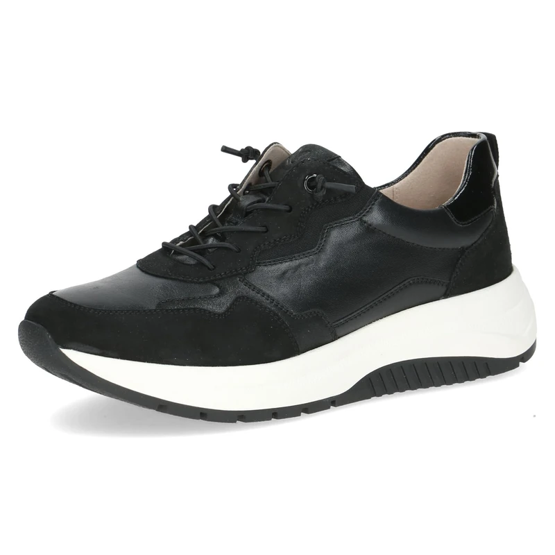 CAPRICE Women's Flat Sneakers, Black (Black Comb), 3.5 UK