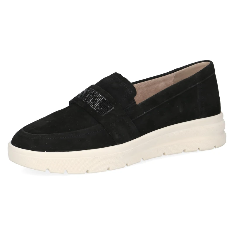 CAPRICE Women’s Leather Slip-ons, Black (Black Suede), 6.5 UK