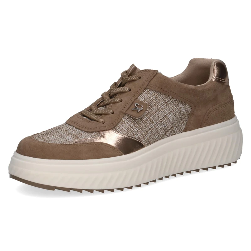CAPRICE Women's Flat Sneakers, Beige (Taupe Comb), 6 UK