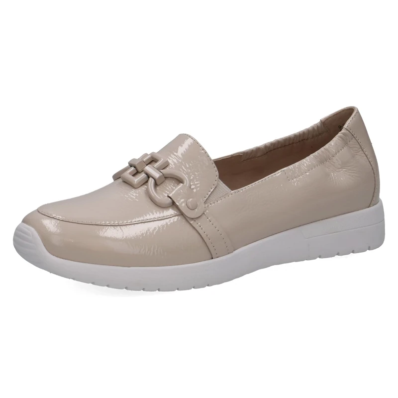 CAPRICE Women’s Leather Slip-ons, White (Snow Naplak), 5 UK