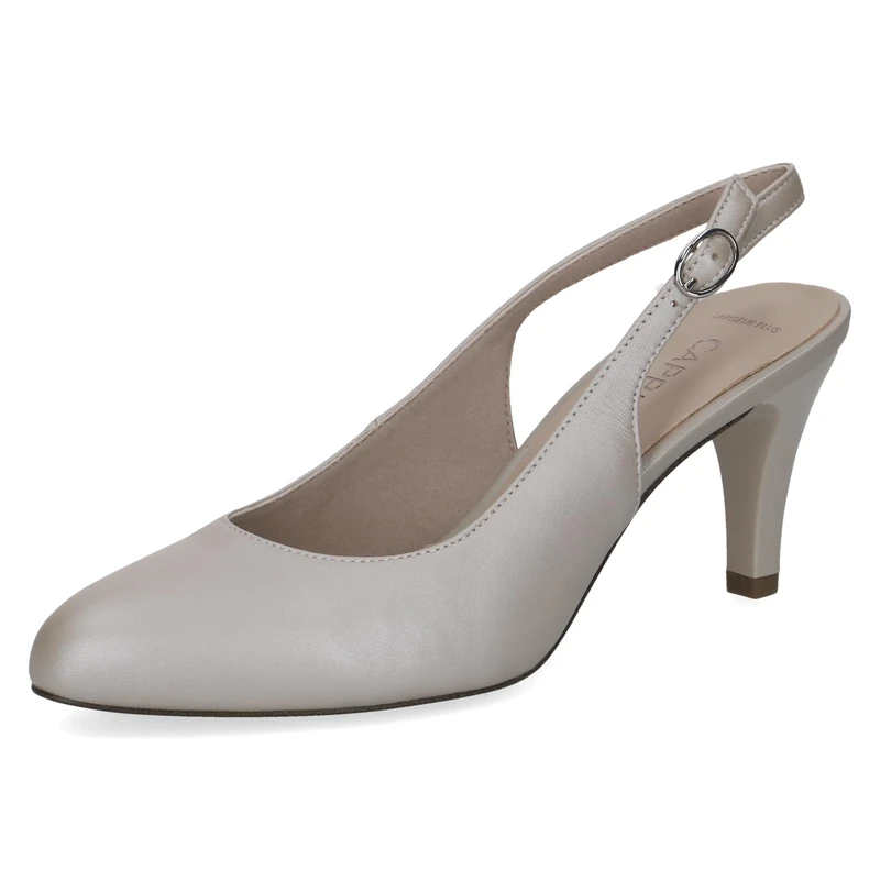 CAPRICE Women's Leather Pumps, Gray (Stone Perlato), 5.5 UK