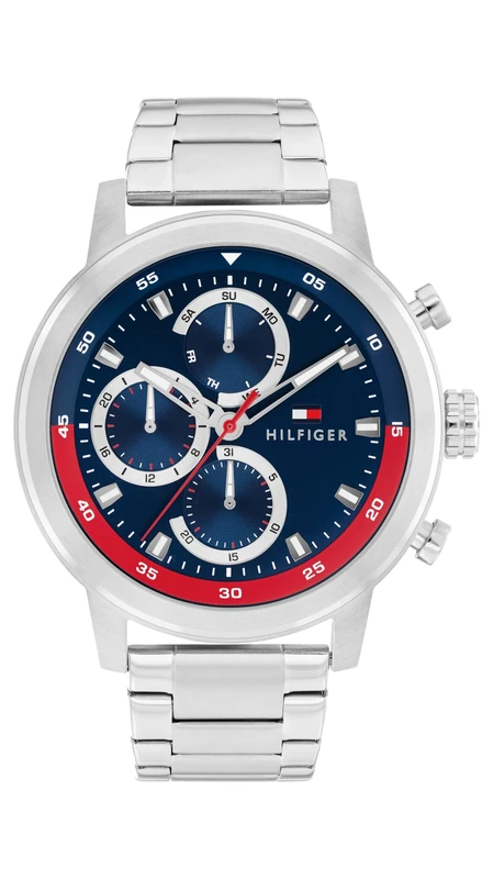 Tommy Hilfiger Analogue Multifunction Quartz Watch for Men with Silver Stainless Steel Bracelet - 1792179
