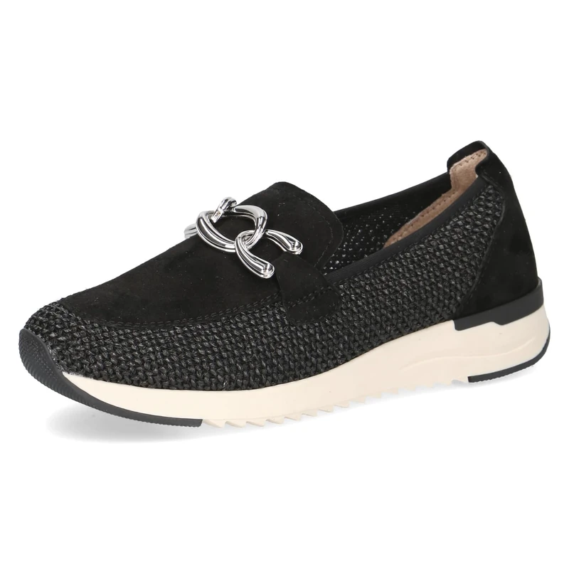 CAPRICE Women's Flat Loafer, Black (Black Comb), 6 UK