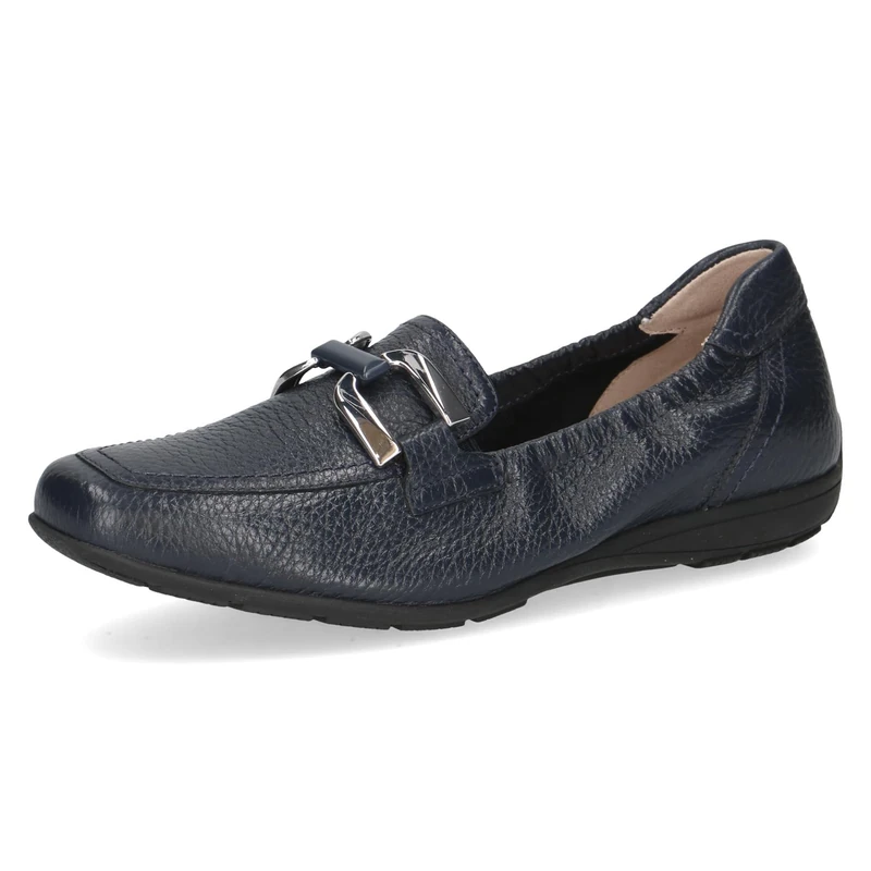 CAPRICE Women’s Leather Slip-ons, Blue (Ocean Deer), 8 UK