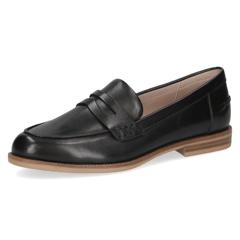 CAPRICE Women’s Leather Slip-ons, Black (Black Nappa), 5 UK