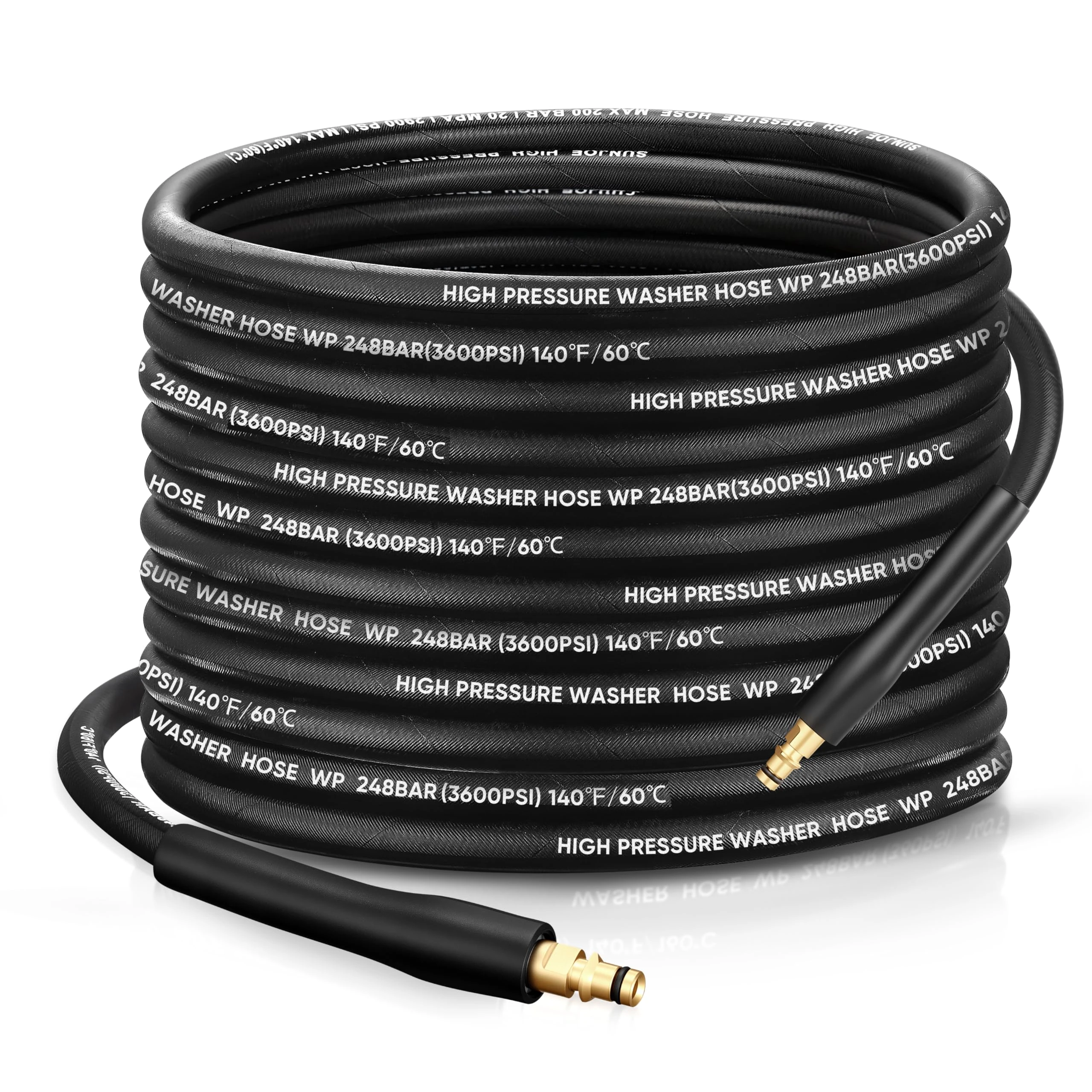 KiloSton 10M Steel Wire Braided Washer Hose – Kink-Resistant, 248Bar / 3600 PSI, Burst-Resistant Replacement Hose for Karcher K2 K3 K4 K5 K6 K7 Series, All-Weather Use