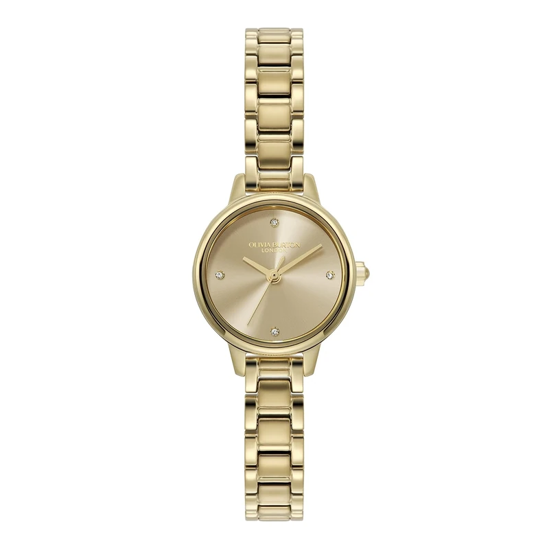 Olivia Burton Three Hand Quartz Movement Watch for Women MINI Classic Collection with Gold Colored Stainless Steel Bracelet - 24000242