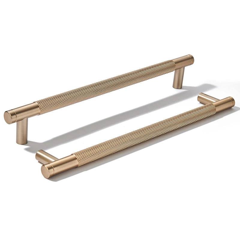 khtumeware 10 Pack 8 Inch(203mm) Aluminum Handles Knurled Champagne Bronze Cabinet Pulls Drawer Pulls Kitchen Hardware Kitchen Handles for Cabinets Cupboard Handles