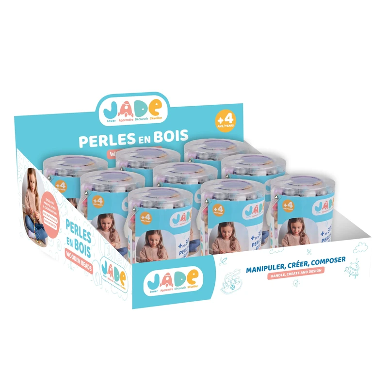 J.A.D.E - Pack of 9 Set of 300 Pearls - Creative Hobby - 105720PA - FSC Wood - Manual Activities - Adults - Children - Imagination - Gifts - Birthday - Eco-Responsible - from 4 Years