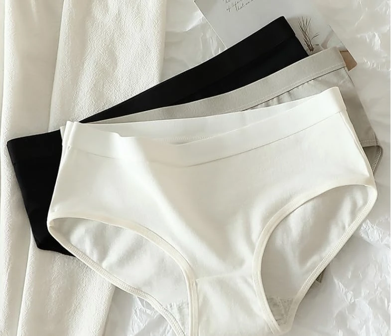 3PCS Women's High Waist Panties Seamless Breathable - Comfortable Panties for Women, Black+grey+white, Medium