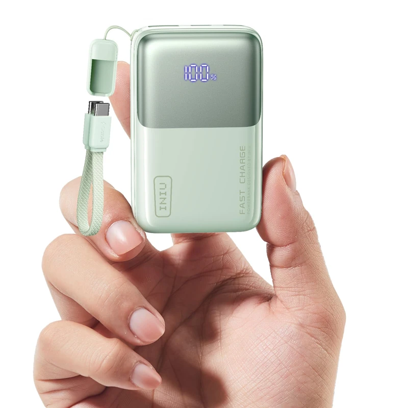 INIU Mini Power Bank, 45W Fast Charging 10000mAh Battery Pack USB C Input & Output Portable Charger, Small Portable Battery Bank for iPhone 16/15/14/13 Pro Max Mini Plus, Samsung, iPad, Travel, Green - Image 1