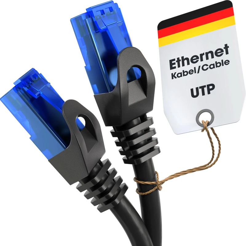 KabelDirekt – Network Cable – Transfers 5Gbps & fibre optic internet speed – Ethernet & LAN Cable – 5x 40m, Available in 0.25-30m – For Gigabit networks, routers/modems, RJ45 (black/blue)