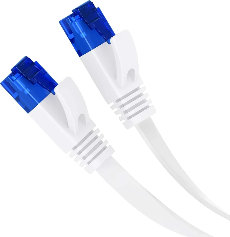 KabelDirekt – Flat LAN Cable, highly flexible, break-proof design – 10x 30m (network Cable, 1Gbps, suitable as installation Cable, RJ45 – White)