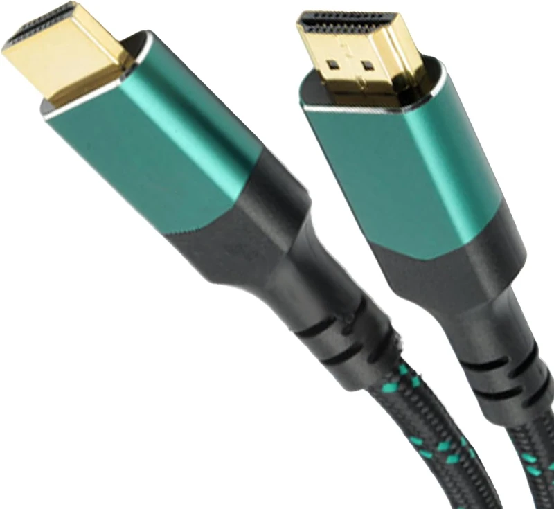 KabelDirekt – 10K & 8K HDMI Cables, HDMI 2.1b – Highly flexible, Metal connectors + Braiding – 5x 2m (8K at 60Hz, PC, PS5, XB, Monitor, TV – Black-Green)